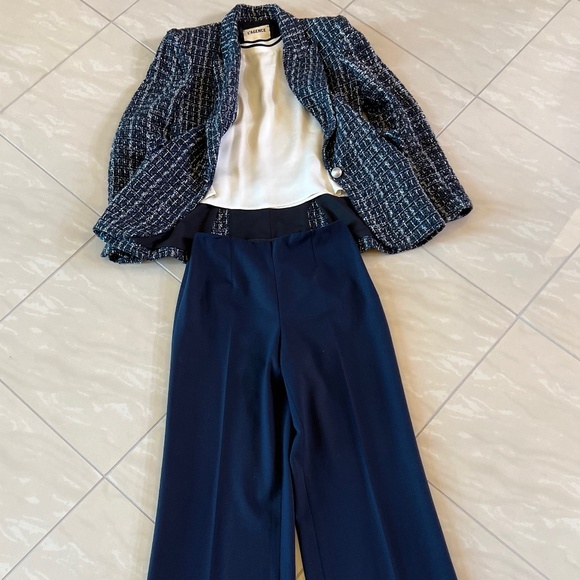 #2105 L'AGENCE hudson tweed jacket 4, Theory Tank S, Ralph Lauren Pants 4 - Picture 2 of 16